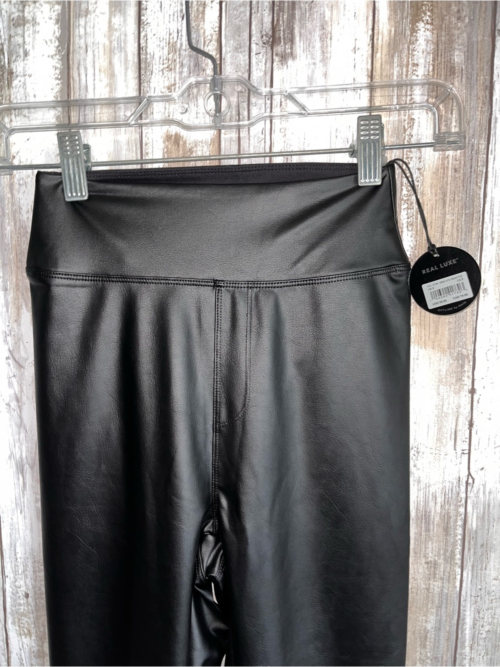 Aerie OFFLINE Real Luxe Faux Leather Leggings Black High Rise NWT Small - Picture 4 of 6